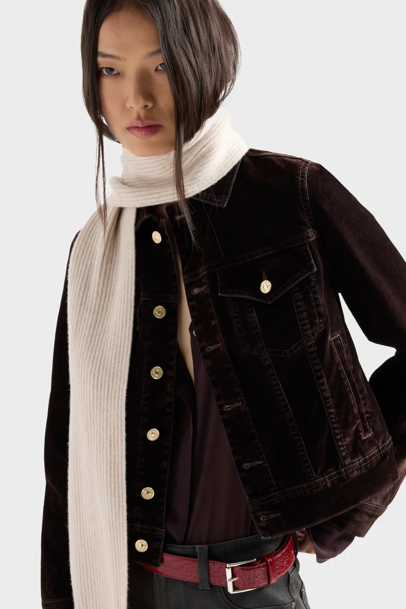 ADI TRUCKER JACKET in Flock Denim Brown