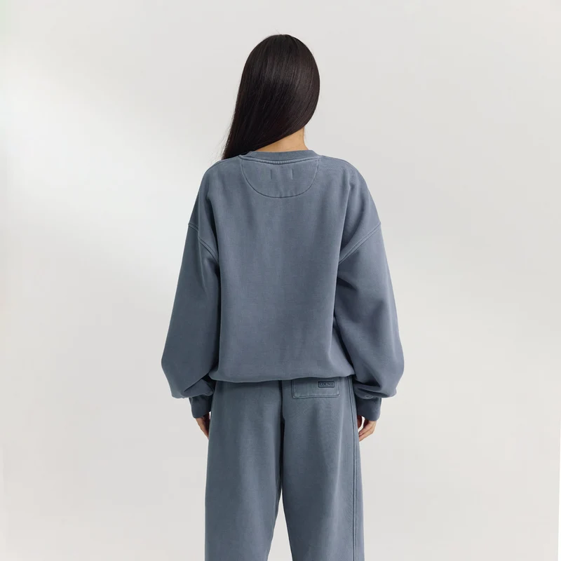 Oversized Pullover - Gewaschenes Blau