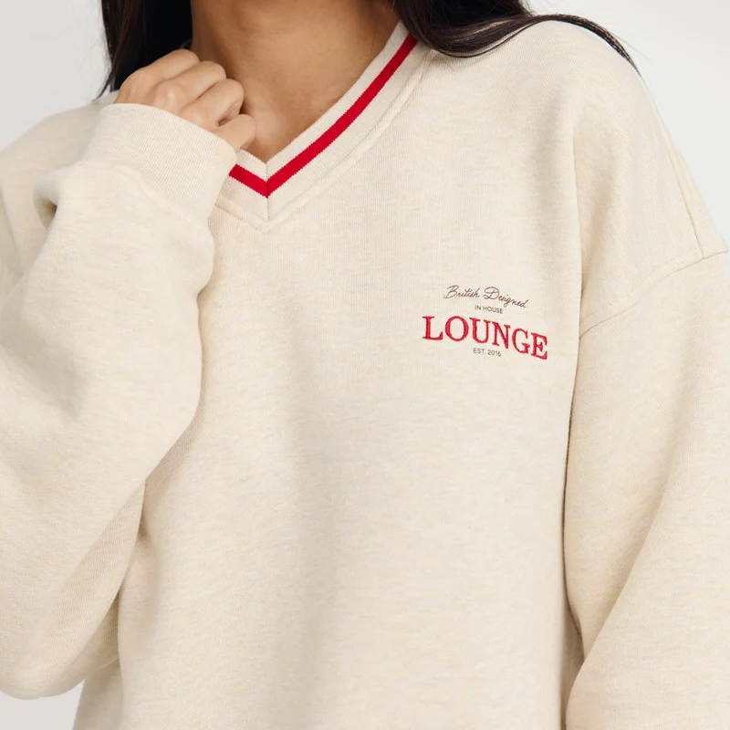 V-Neck Pullover - Haferflocken