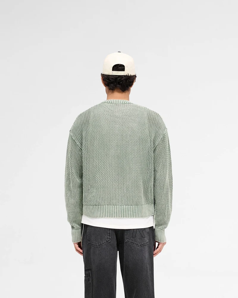 Open Gauge Knit Sweater - Forest Green