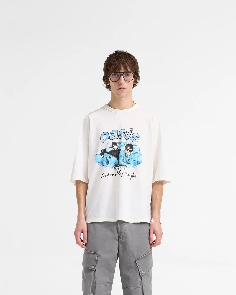 Represent X Oasis Maine Road T-Shirt - Flat White