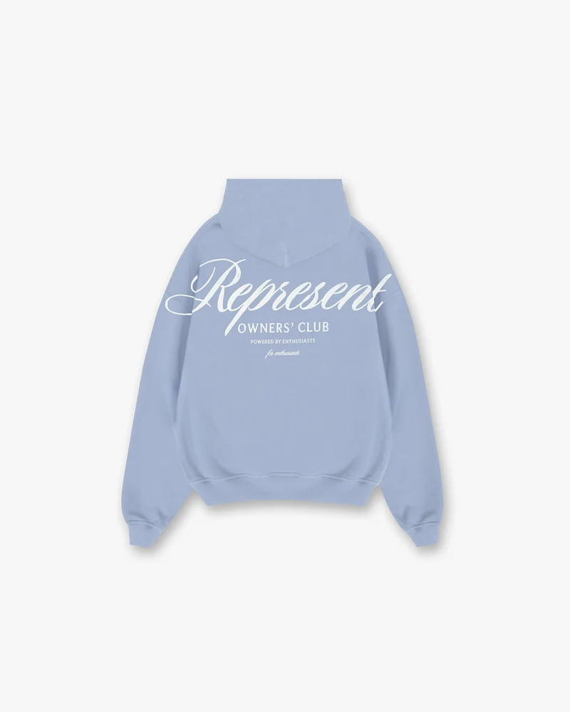 Represent Owners Club Script Hoodie - Dusty Blue