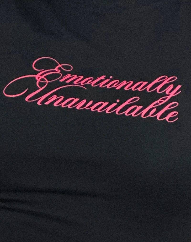 Sutin Tee in Schwarz mit Emotionally Unavailable Druck