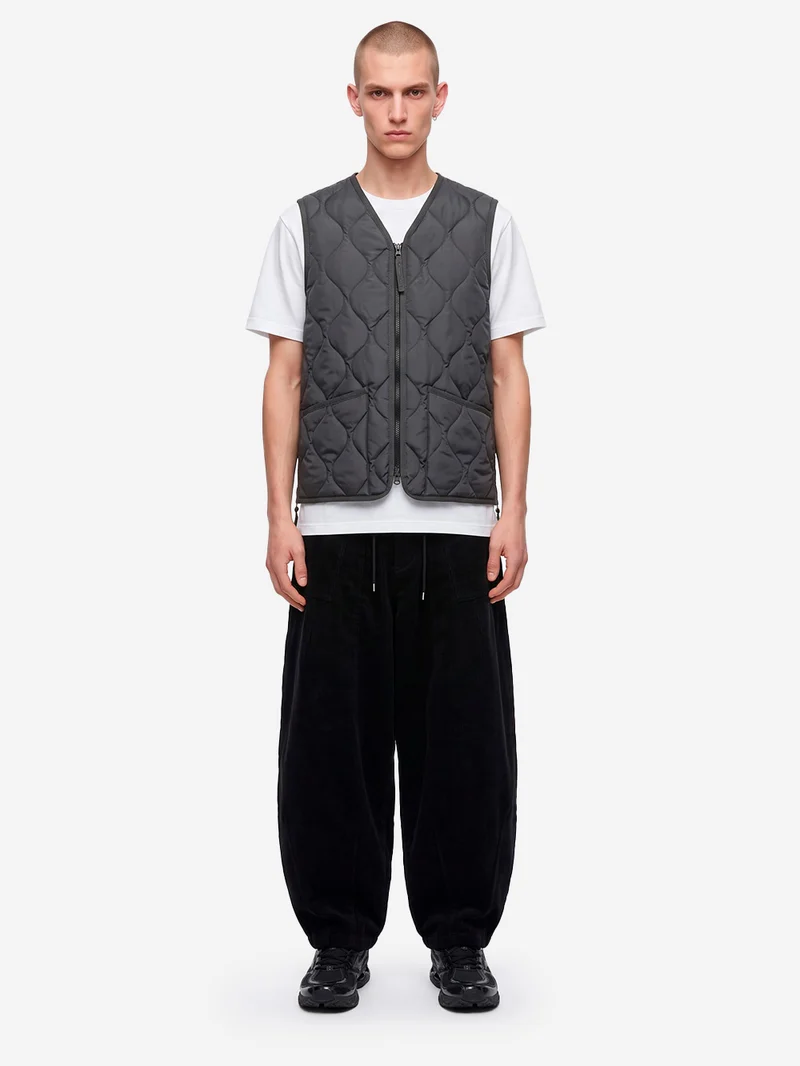 Military Zip Neck Down Smanicato grigio