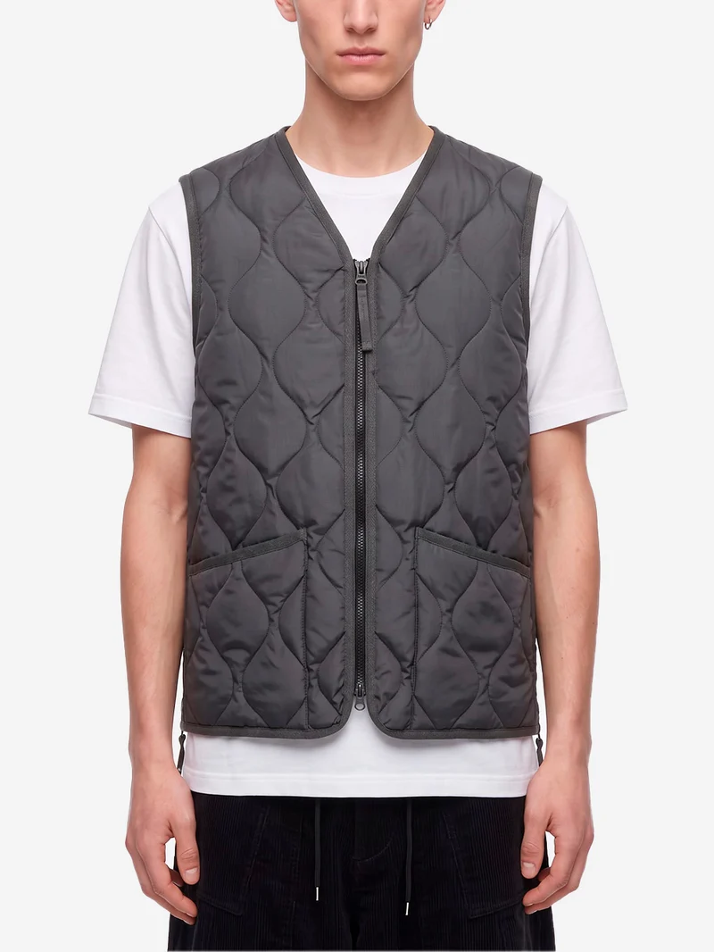 Military Zip Neck Down Smanicato grigio
