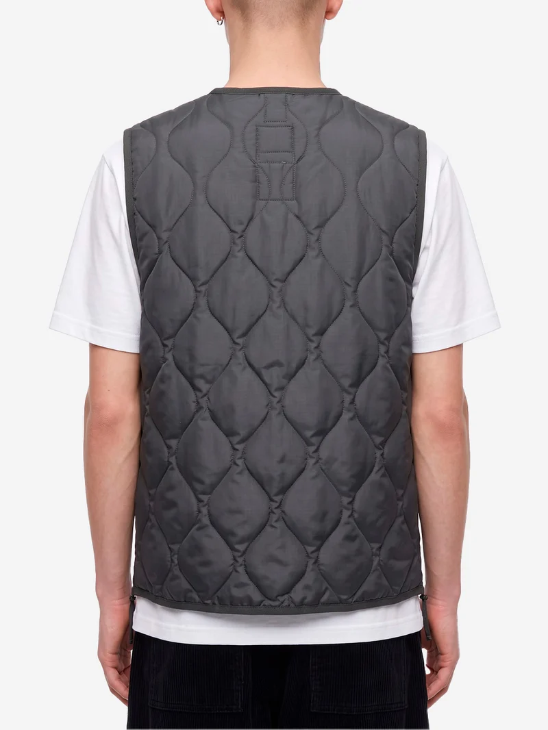 Military Zip Neck Down Smanicato grigio