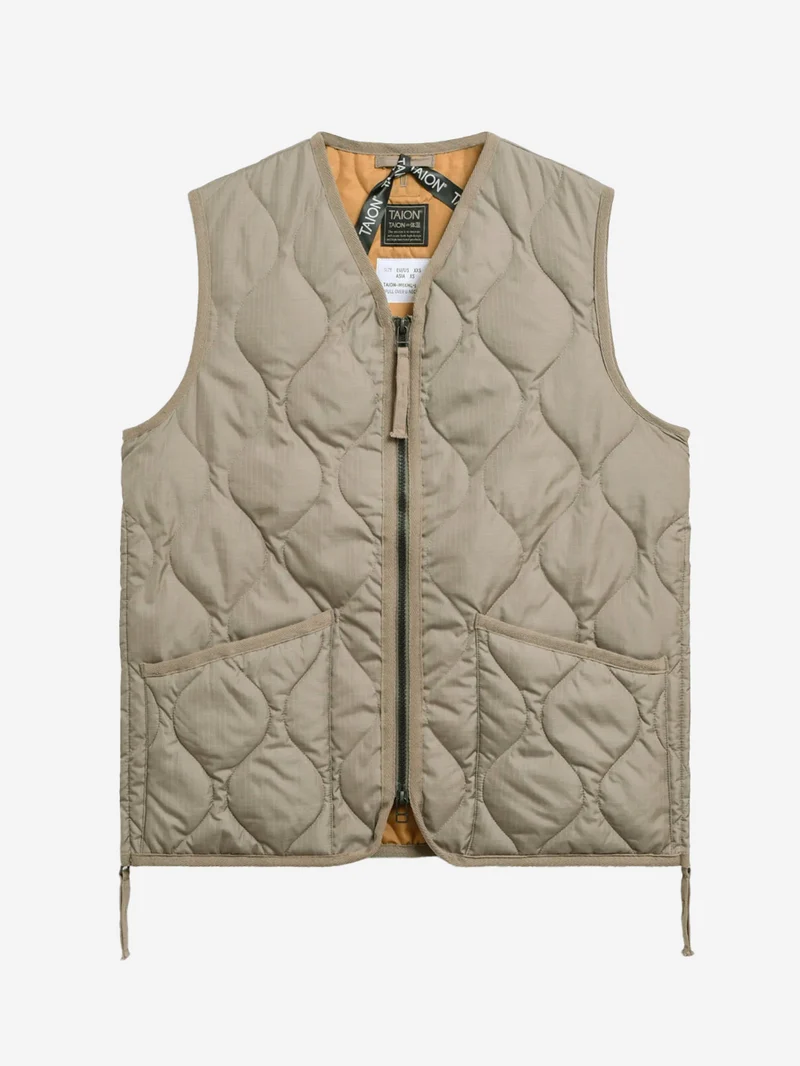 Military Zip Neck Down Smanicato Light Mocha