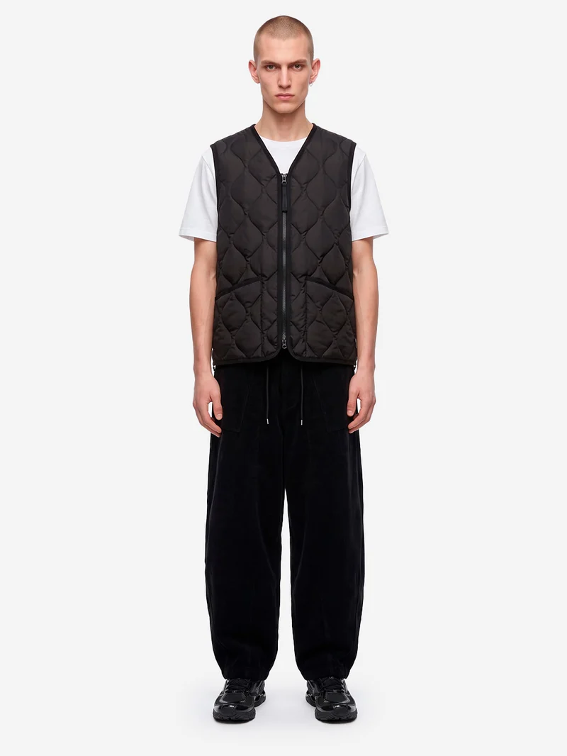 Military Zip Neck Down Smanicato nero
