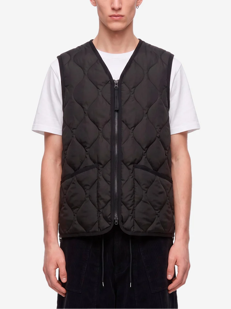 Military Zip Neck Down Smanicato nero