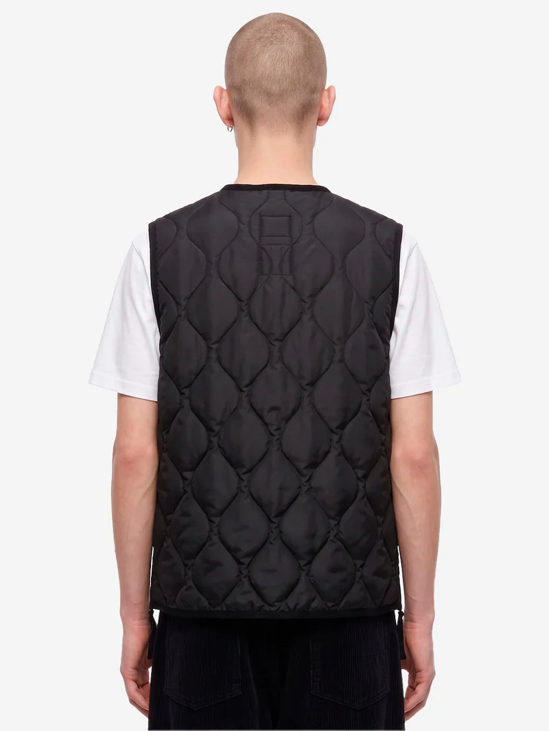 Military Zip Neck Down Smanicato nero