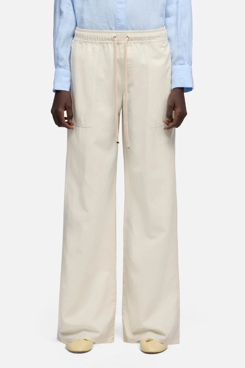 UTILITY PULL ON WIDE LEG in Lyocell Linen Ecru