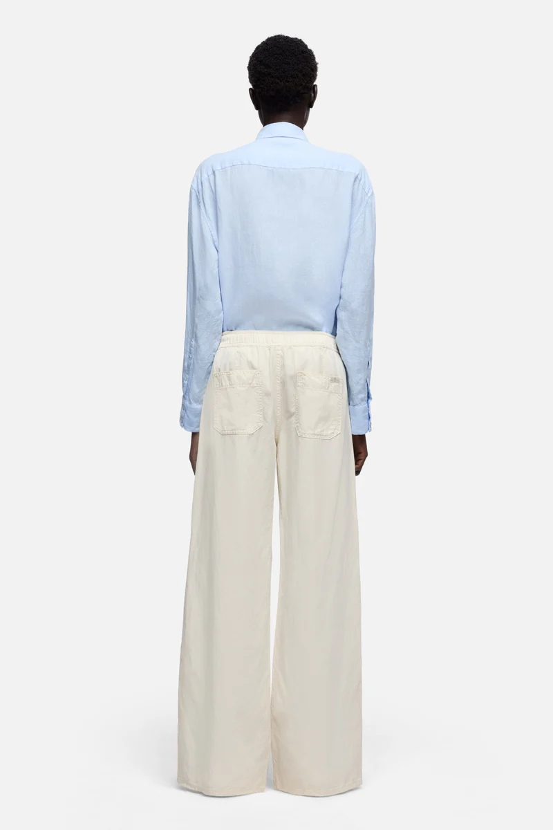 UTILITY PULL ON WIDE LEG in Lyocell Linen Ecru