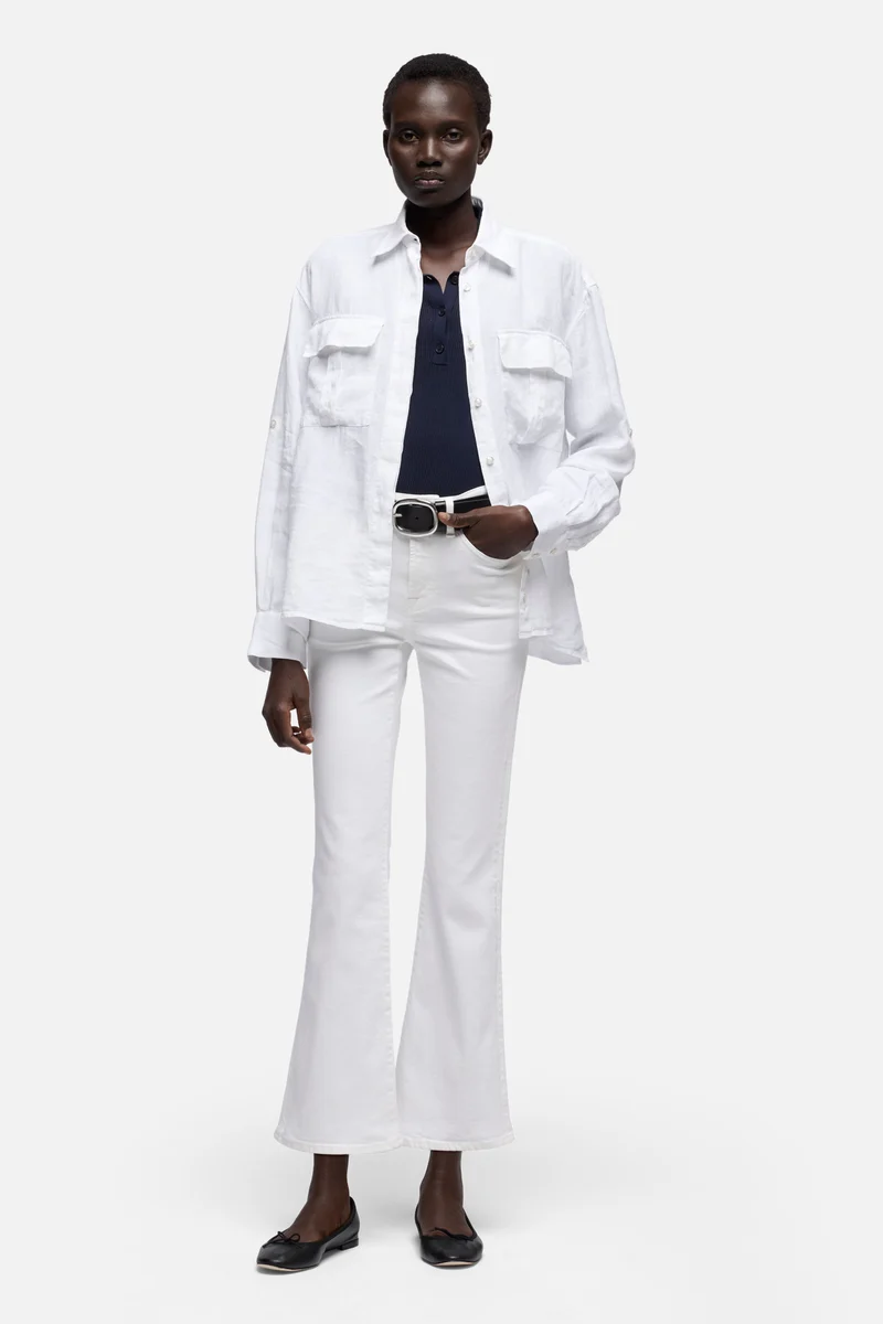 CROPPED BOOT in Slim Illusion Pure White