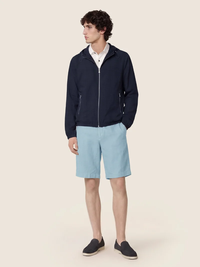 George – Bermudas in Cotton and Linen Stretch Gabardine