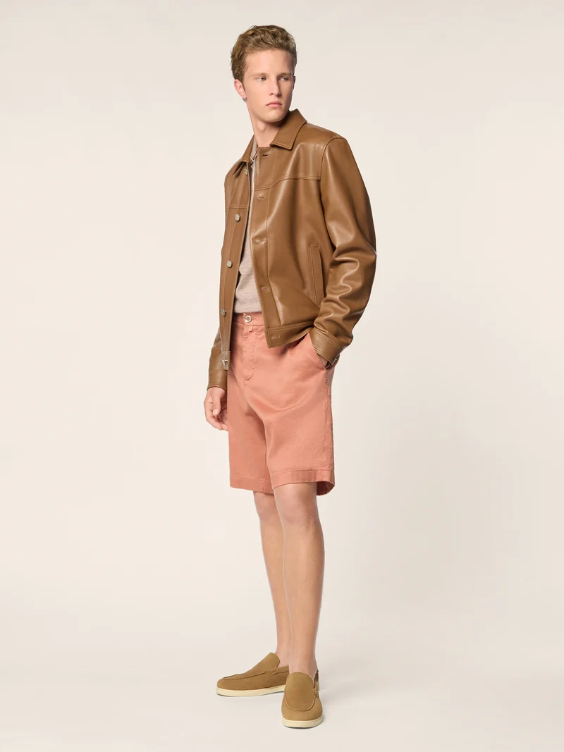 George – Bermudas in Cotton and Linen Stretch Gabardine
