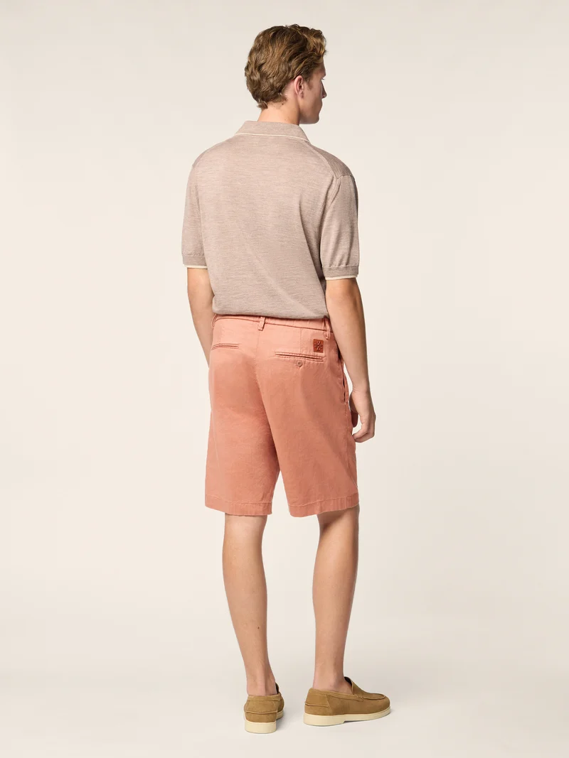 George – Bermudas in Cotton and Linen Stretch Gabardine