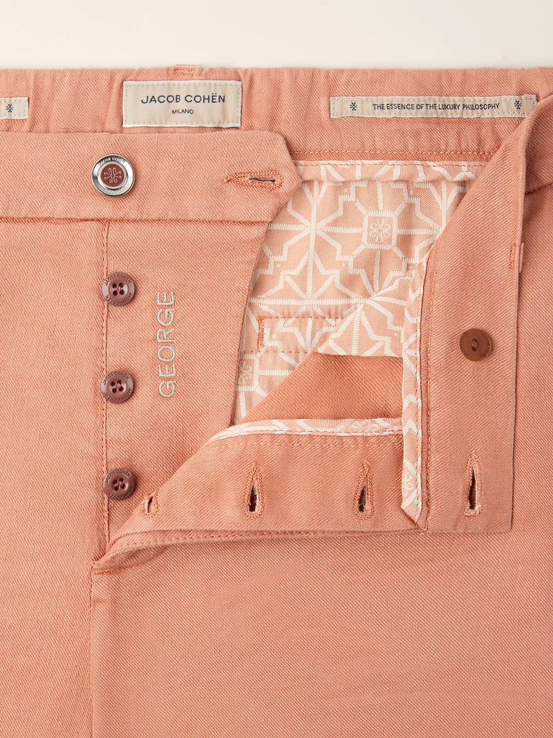George – Bermudas in Cotton and Linen Stretch Gabardine