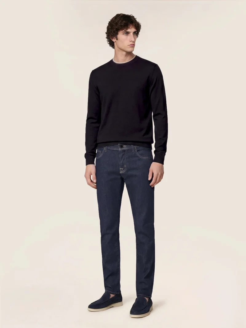 Nick – Jeans in Cotton and Silk Stretch Denim