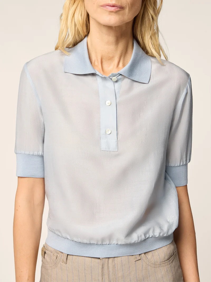 Wool and Silk Chiffon Polo