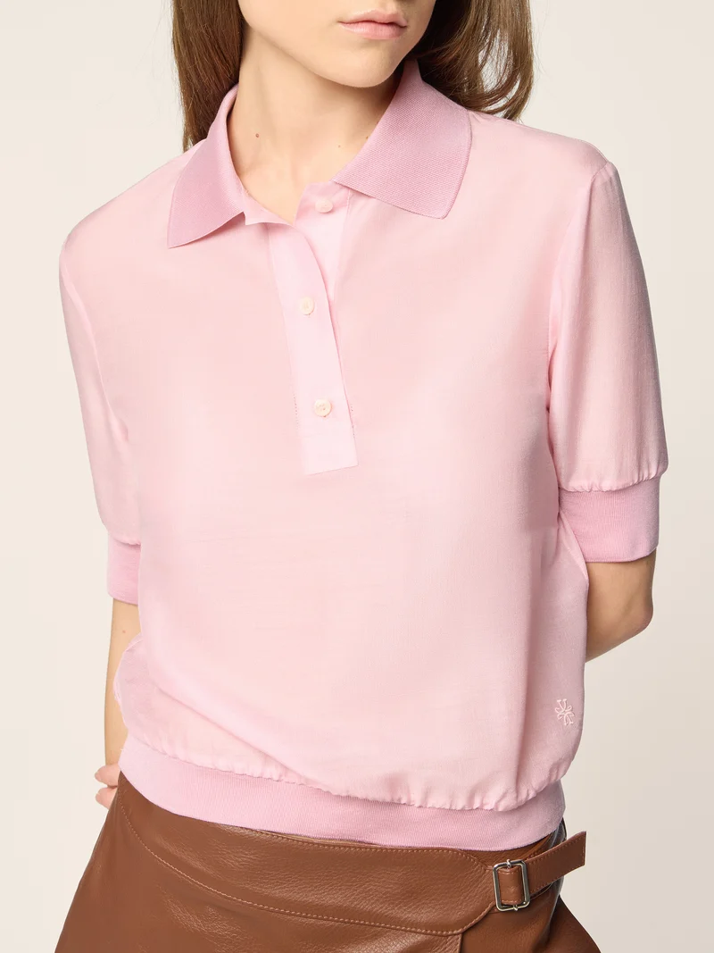 Wool and Silk Chiffon Polo