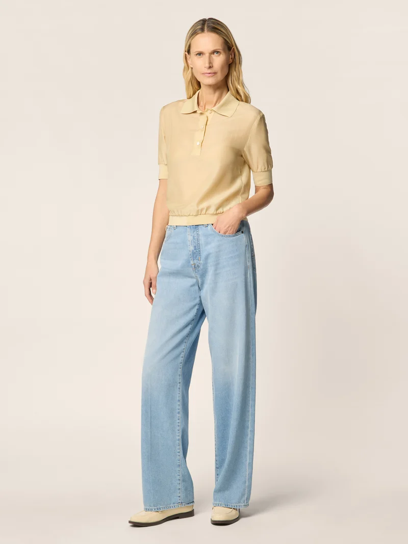 Wool and Silk Chiffon Polo