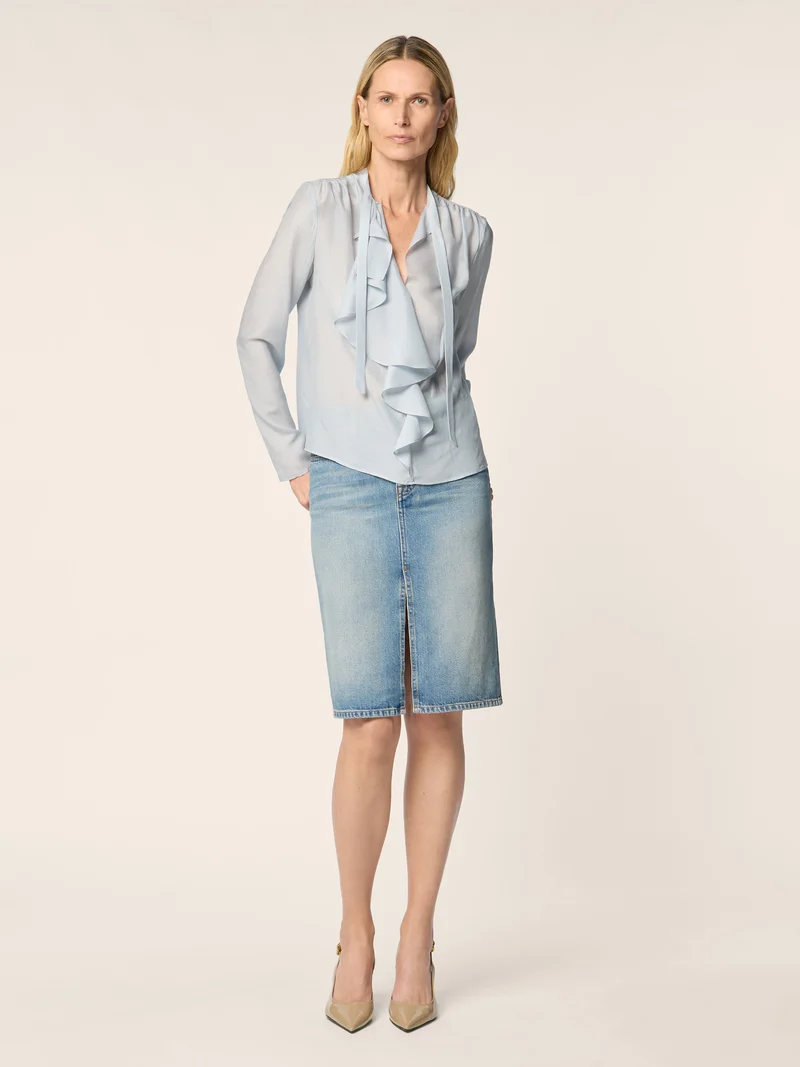 Wool and Silk Chiffon Blouse