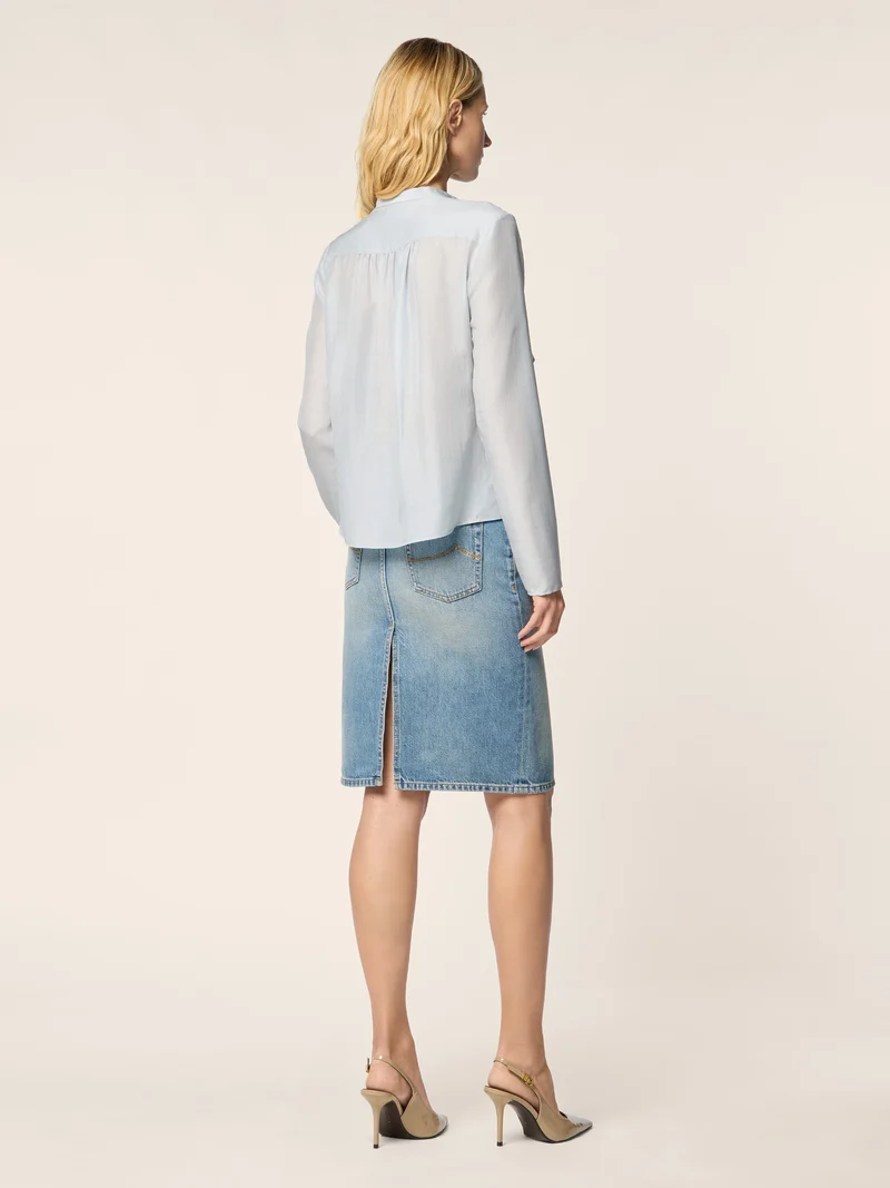 Wool and Silk Chiffon Blouse