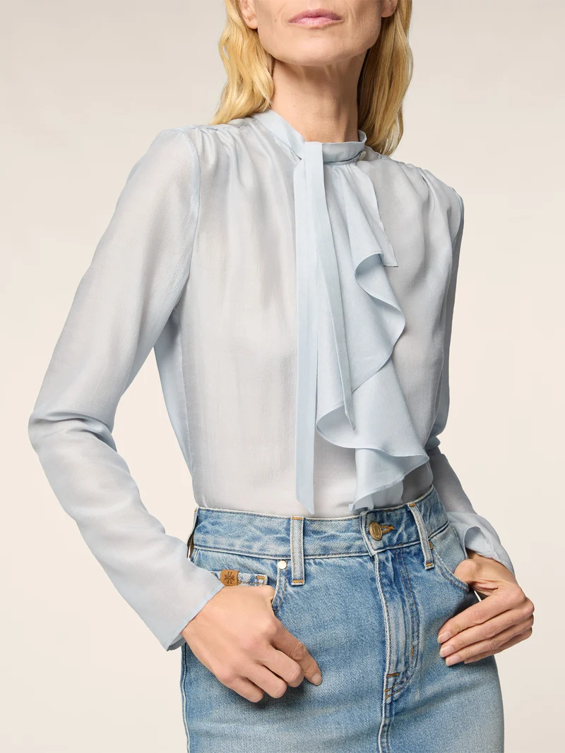 Wool and Silk Chiffon Blouse