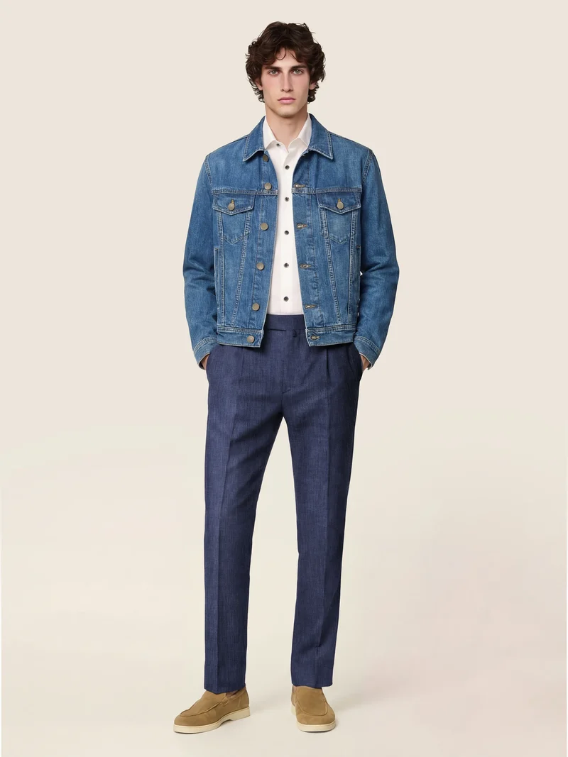 Oliver – Pants in Linen and Wool Batavia