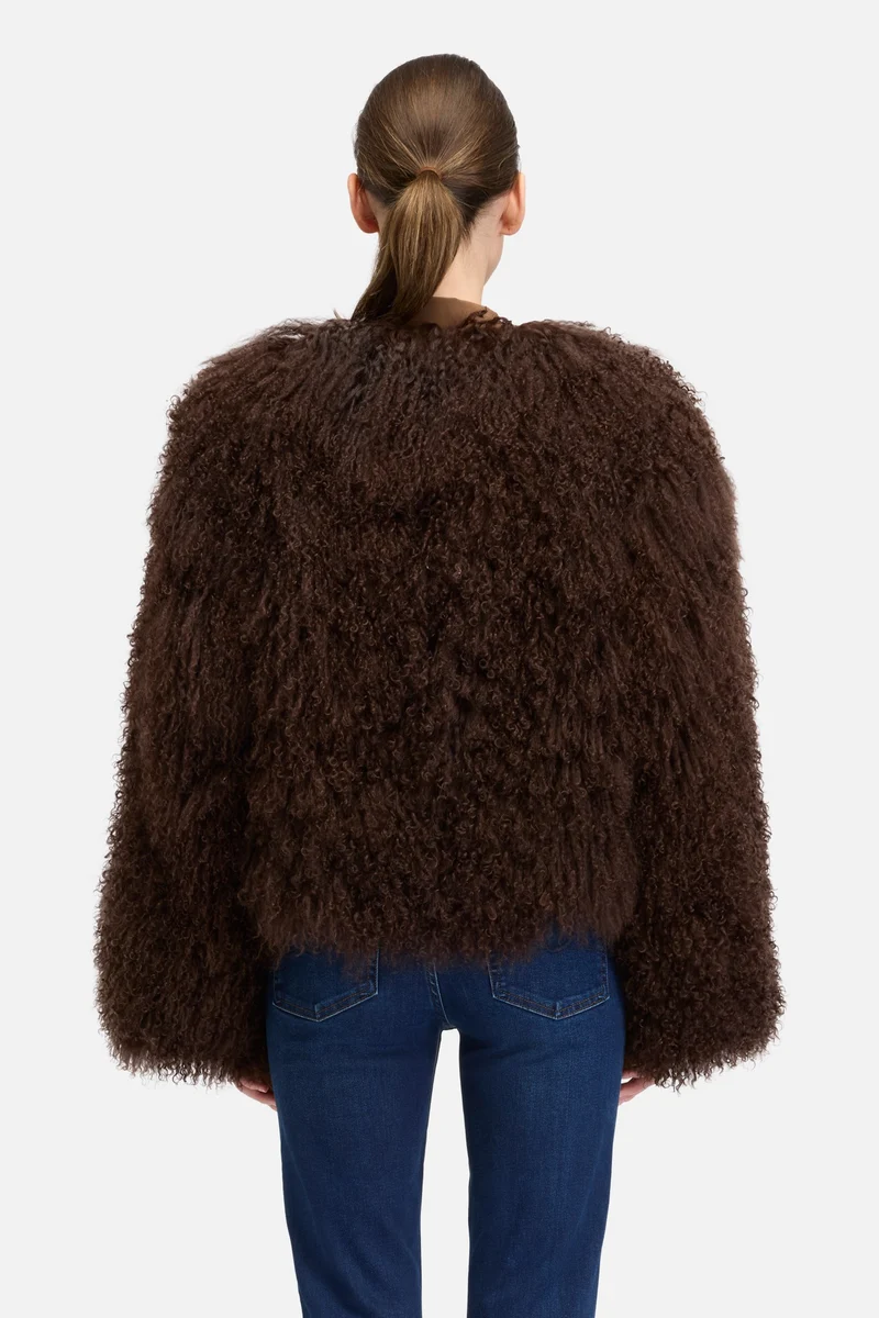 Shearling Fur Jacket in Brown