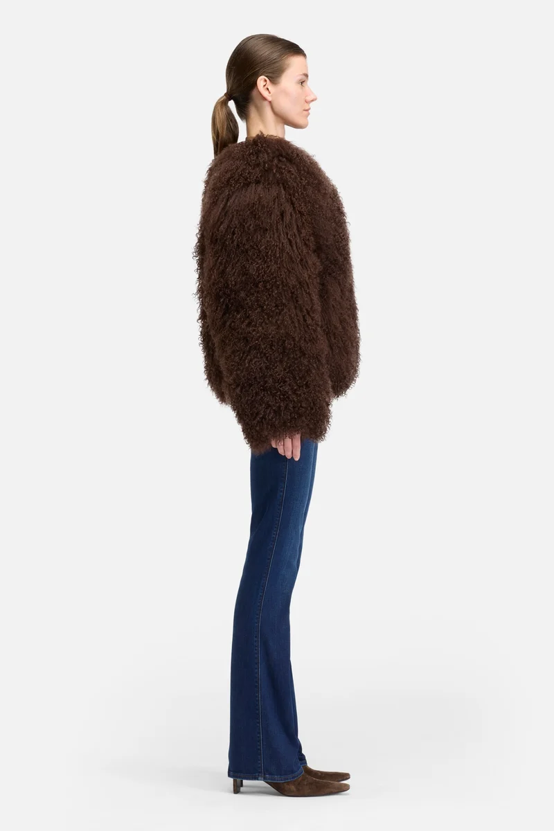Shearling Fur Jacket in Brown
