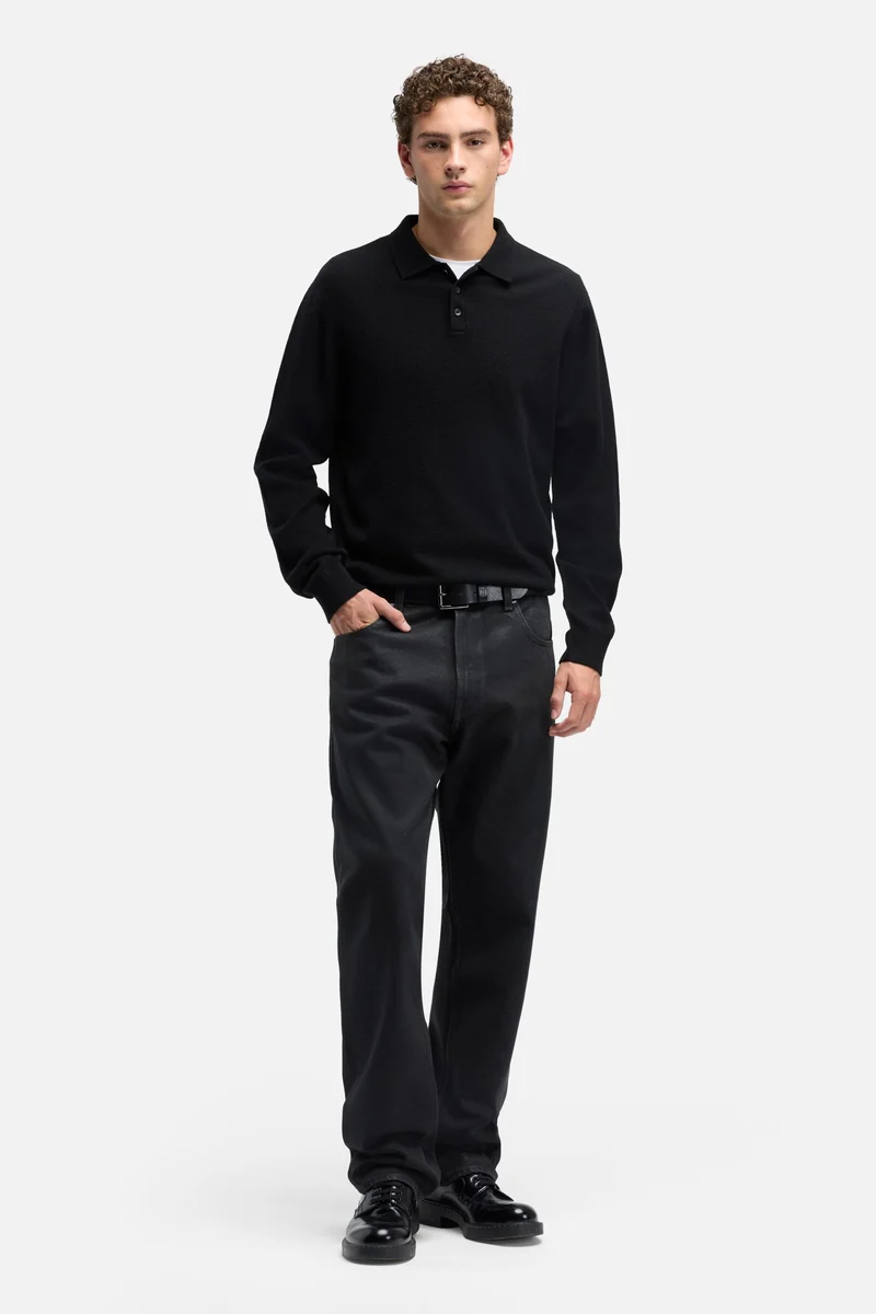Coated Denim Modern Straight in Space Rock