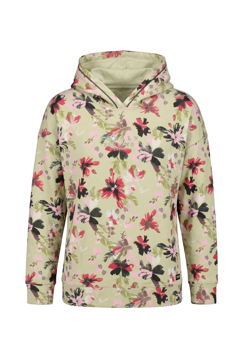 SOQUESTO Damen Hoodie floraler Print