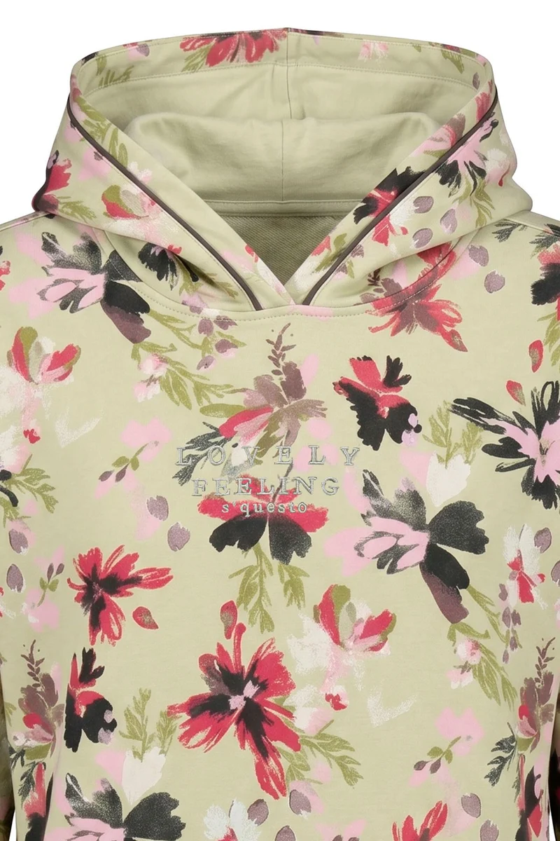 SOQUESTO Damen Hoodie floraler Print