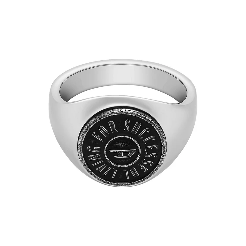 Diesel Signet Silberfarbene Ring DX1463040-8