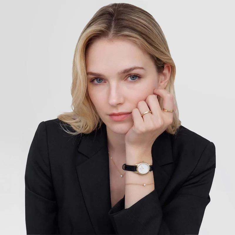 Daniel Wellington Ophelia Mini Black Lizard Goldfarben Damen Uhr DW00100890