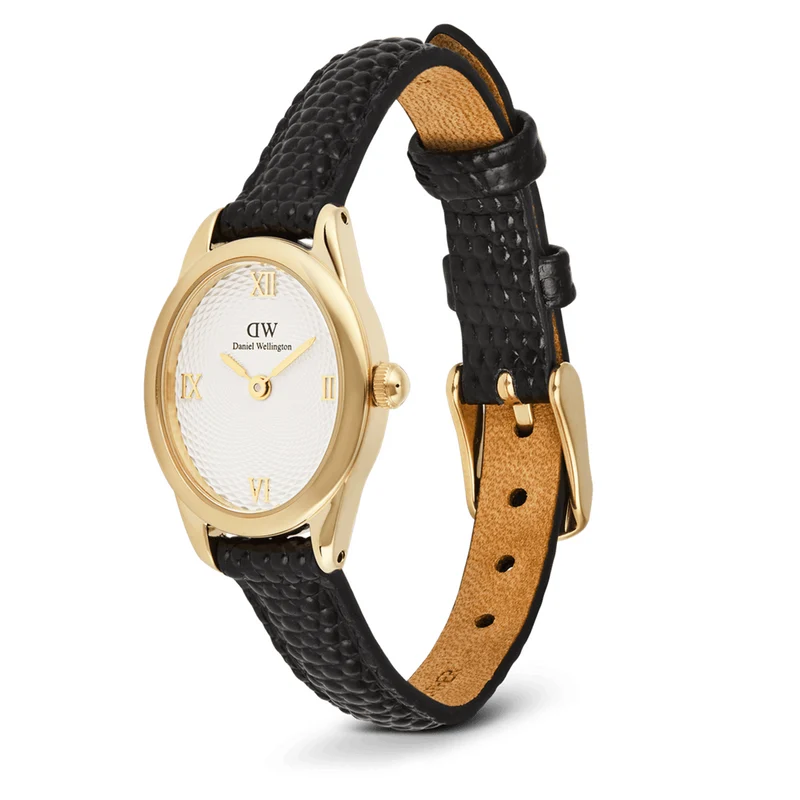 Daniel Wellington Ophelia Mini Black Lizard Goldfarben Damen Uhr DW00100890