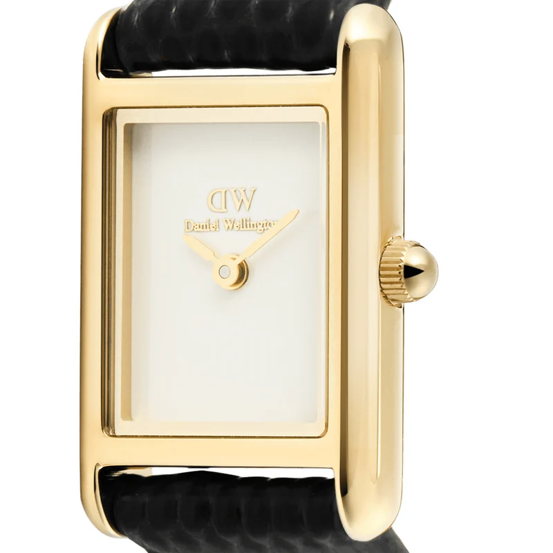 Daniel Wellington Bound Mini Black Lizard Goldfarben Damen Uhr DW00100903