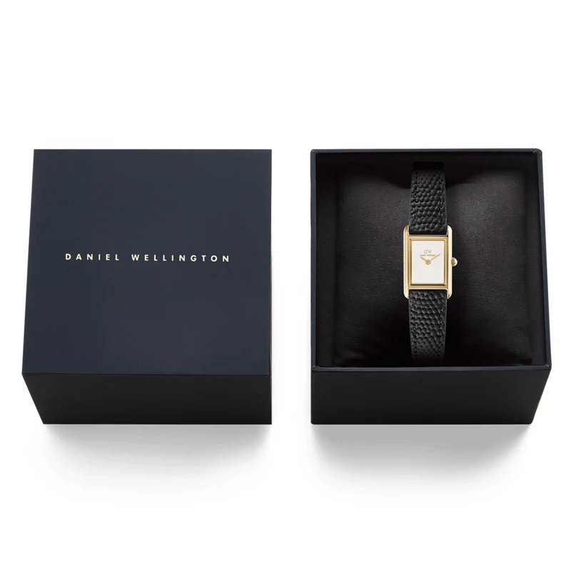 Daniel Wellington Bound Mini Black Lizard Goldfarben Damen Uhr DW00100903