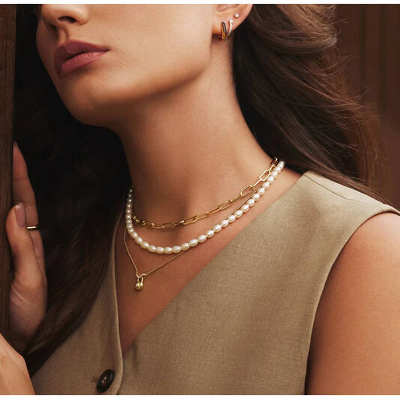 Ania Haie Reimaginer Gold Coloured Pearl Beaded Necklace AH-N069-02G