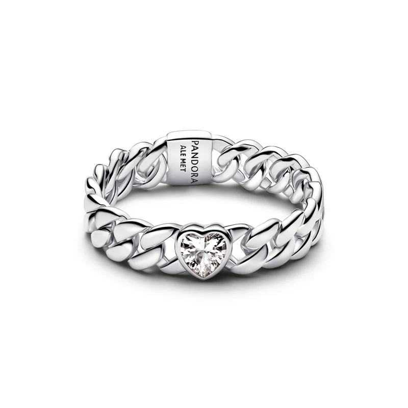 Pandora Timeless 925 Sterling Silver Cuban Switch Ring 194386C01-52