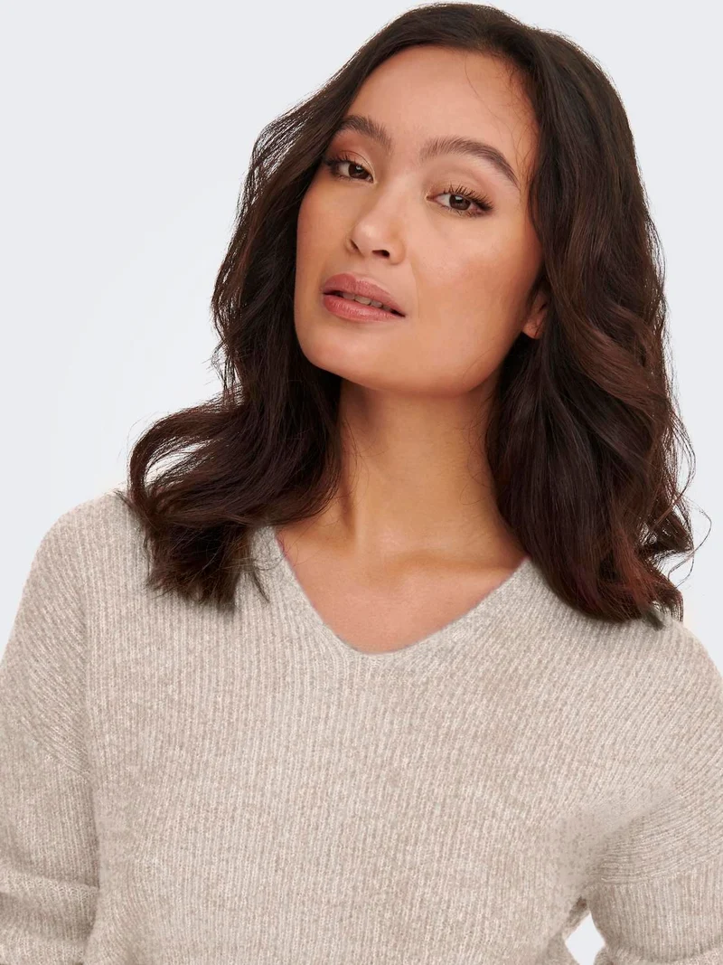 ONLY Strickpullover Damen V-Ausschnitt