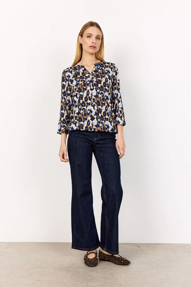 Soyaconcept Damen Bluse mit Tierprint