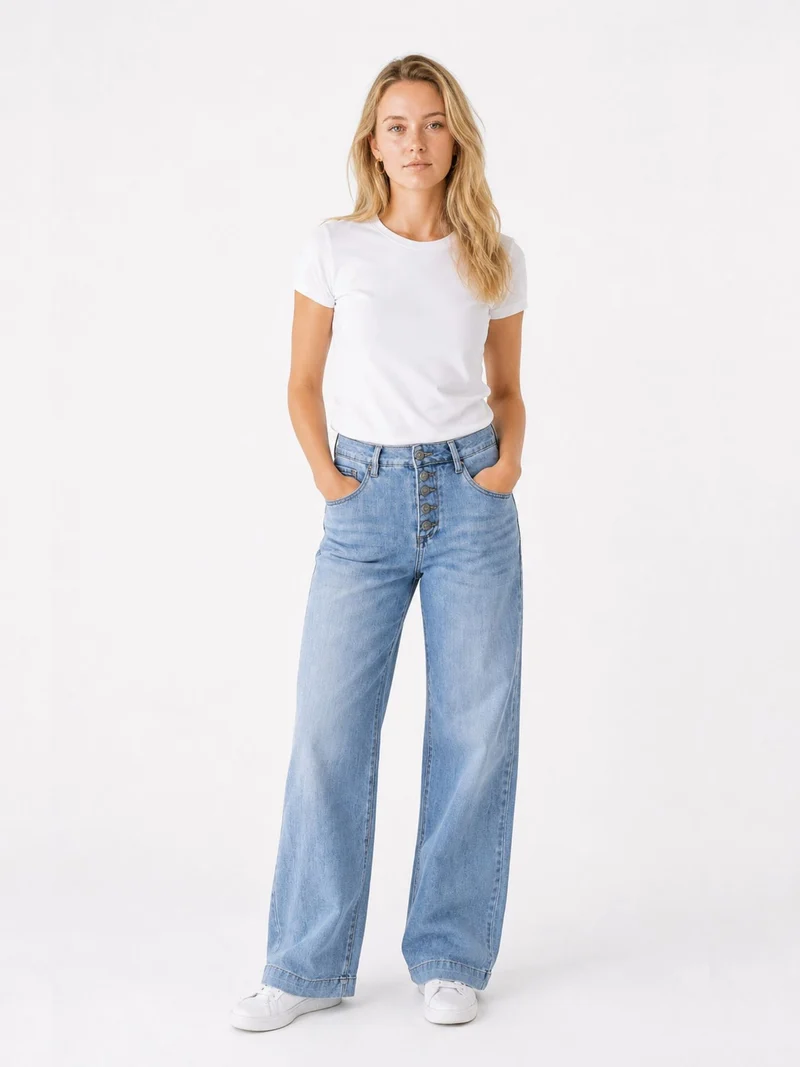 Splash of Color Wideleg Jeans Damen