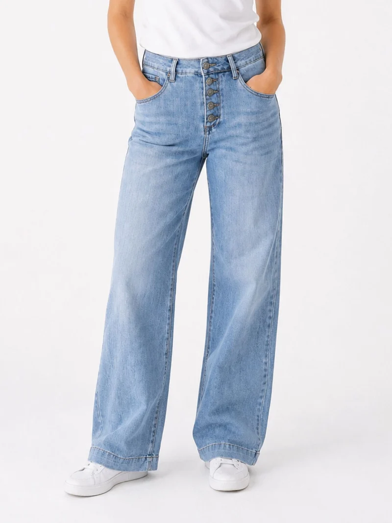 Splash of Color Wideleg Jeans Damen
