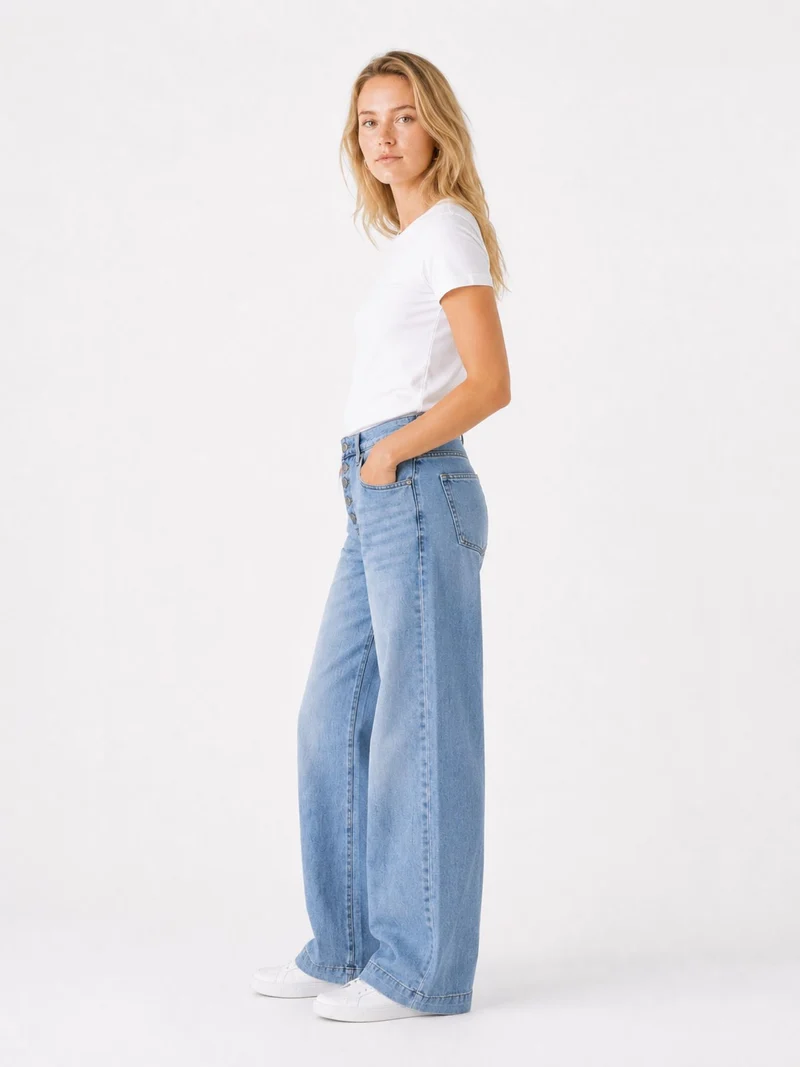Splash of Color Wideleg Jeans Damen