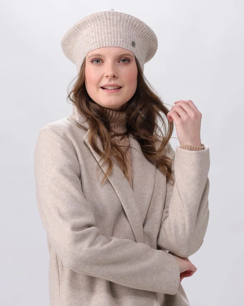 Strick-Baskenmütze Polyester Strick-Baskenmütze