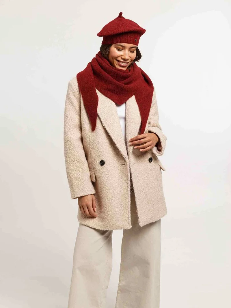 Strick-Baskenmütze Polyester Strick-Baskenmütze