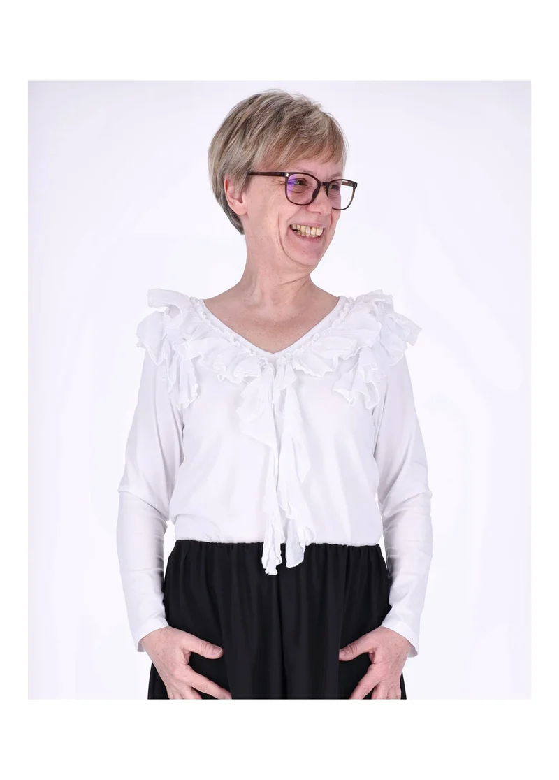 Splash of Color Damen Shirt mit Rüschen