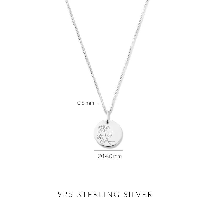 Violet Hamden Venus 925 Sterling Silberne Halskette mit Geburtsblume VH340026-JAN
